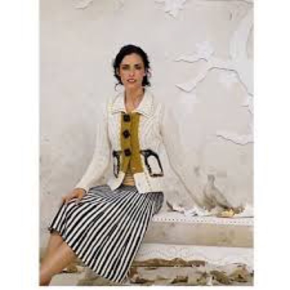 Anthropologie viola medium sweater skirt striped
